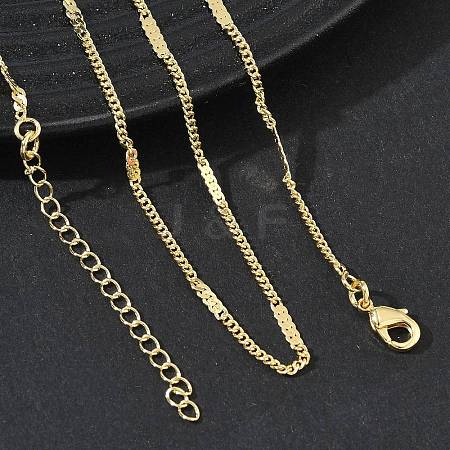 Brass Twisted Chain Necklaces for Women KK-CBA2293-06G-1