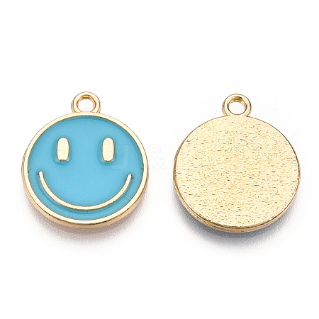 Light Gold Tone Alloy Enamel Pendants ENAM-N056-197D-1