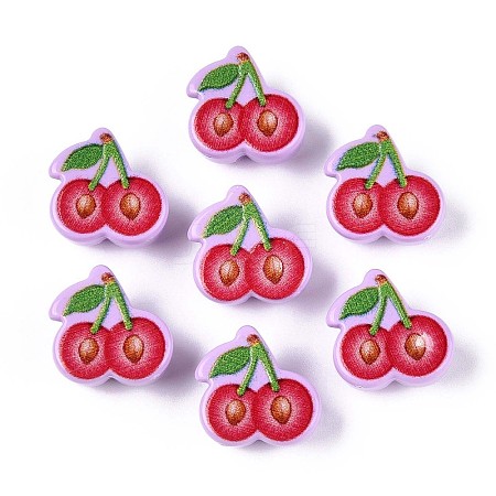 Printed Opaque Acrylic Beads OACR-N152-05-1