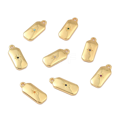 Brass Micro Pave Cubic Zirconia Charms ZIRC-I054-12G-1