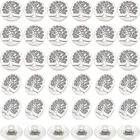 Olycraft 60Pcs Zinc Metal Alloy Shank Buttons FIND-OC0002-08-1