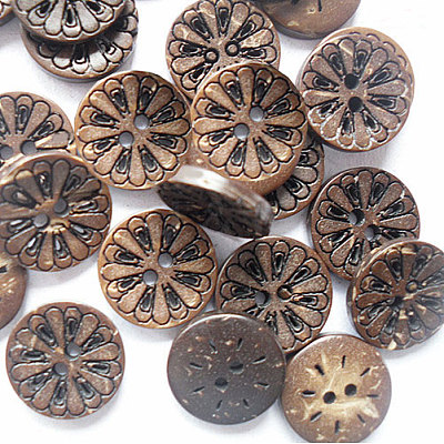 Round Carved 2-hole Basic Sewing Button NNA0Z0A-1