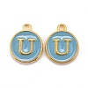 Golden Plated Alloy Enamel Charms ENAM-S118-04U-1