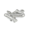 Brass Crystal Rhinestone Letter Links Connector Charms KK-S395-06P-Z-2