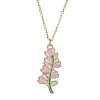 3Pcs 3 Style Alloy Enamel Flower Pendant Necklaces Set with 304 Stainless Steel Chains NJEW-JN04413-5