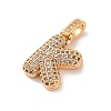 Brass Micro Pave Cubic Zirconia Pendants KK-C076-29K-G01-2