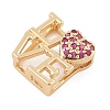 Brass Micro Pave Cubic Zirconia Slide Charms ZIRC-I068-21G-02-2