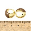 Brass Enamel Hoop Earrings EJEW-B120-07G-01-3