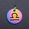 Rainbow Color Ion Plating(IP) 201 Stainless Steel Charms STAS-Q201-JN166-7-1