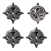 20Pcs Flower Alloy Rhinestone Lapel Pin Backs for Backpack Clothes JEWB-FH0002-72B-1