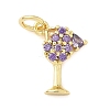Brass Micro Pave Cubic Zirconia Pendants KK-Z120-57B-01-1