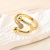 Brass Micro Pave Cubic Zirconia Cuff Rings LS-RJEW-D308-03G-D-3