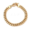 304 Stainless Steel Cuban Link Chain Bracelets for Women BJEW-G779-03G-4