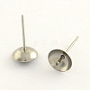 304 Stainless Steel Post Stud Earring Findings STAS-R063-43-1