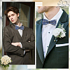 1Pc Polyester with Rhinestone Bow Ties for Bridegroom AJEW-SP0003-32D-6