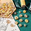 8 Styles Brass & Alloy Shank Buttons BUTT-PH0001-32B-5