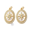 Brass Micro Pave Cubic Zirconia Pendants KK-U070-24G-1