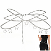 1Pc Alloy Star Tassel Layered Curb Chain Waist Belly Chains for Women AJEW-CY0003-25-7