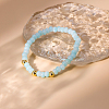 Natural Aquamarine Round Beaded Stretch Btacelets for Women IL6669-2