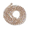 Electroplate Transparent Glass Beads Strands EGLA-A035-T4mm-L22-2