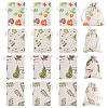 20Pcs 4 Styles Polycotton(Polyester Cotton) Printed Packing Pouches Drawstring Bags ABAG-TA0002-10-3
