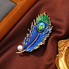 Ethnic Style Peacock Feather Enamel Pins PW-WG72421-02-1