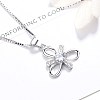 925 Sterling Silver Bowknot Hollow Pendants STER-BB57678-3