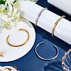 4Pcs 2 Colors C-Shaped 201 Stainless Steel Grooved Cuff Bangles BJEW-SC0001-65-4
