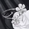 Flower Alloy Arm Cuff Bangles for Girl Women LS-AJEW-A063-01A-P-2
