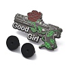 Good Girl Rose Flower Gun Shaped Alloy Enamel Pin Brooch for Backpack Clothes JEWB-R002-04EB-2