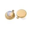 Opalite Half Round Charms STAS-L022-399G-03-2