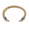 Ion Plating(IP) 304 Stainless Steel Viking Open Cuff Bangles for Men BJEW-U001-04A-G-2