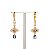 Elegant Brass Pave Cubic Zirconia Eye Leverback Earrings YO2993-3