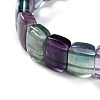 Natural Fluorite Beaded Stretch Bracelets for Women BJEW-C081-08-3