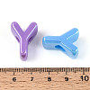 UV Plating Opaque Acrylic European Beads OACR-M027-03Y-4