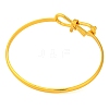 Bowknot Brass Plain Bangles for Women BJEW-F477-06G-3