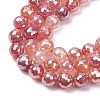 Electroplated Natural Agate Beads Strands G-B191-A07-8mm-15-3