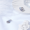 1 Pair Heart Brass Micro Pave Clear Cubic Zirconia Stud Earrings EJEW-LP0004-98P-3
