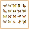 40Pcs 20 Styles Waterproof PET Butterfly Sticker Labels PW-WG83746-14-1