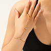 304 Stainless Steel Pave Clear Cubic Zirconia Heart Link Ring Bracelets for Women WGBEB4D-01-3