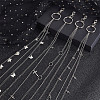 4Pcs 4 Style Butterfly & Cross & Sword Brass Pocket Pants Waist Chains with Zinc Alloy Clasps AJEW-GO00021-4