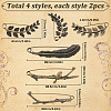 SUNNYCLUE 8Pcs 4 Styles Tibetan Style Alloy Brooch JEWB-SC0001-38-2