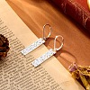 Hammered Rectangle Brass Leverback Earrings FS-WG7358A-01-2
