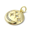 Moon Theme Brass Micro Pave Clear Cubic Zirconia Pendants KK-H475-57G-14-2