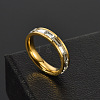 304 Stainless Steel with Crystal Rhinestone Finger Rings FS-WGF5DC4-12-2