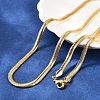 4mm Brass Flat Snake Chain Necklaces KK-F891-21G-1