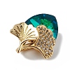 Real 18K Gold Plated Rack Plating Brass Micro Pave Clear Cubic Zirconia Pendants KK-C015-24G-17-2