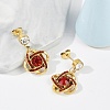 Ion Plating(IP) 304 Stainless Steel Flower Stud Earrings EJEW-A119-05G-2