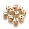 Brass Micro Pave Cubic Zirconia Beads KK-K238-16G-E-1