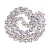 Electroplate Transparent Glass Beads Strands EGLA-N020-03I-2